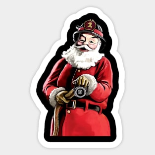 Santa Firefighter Sticker